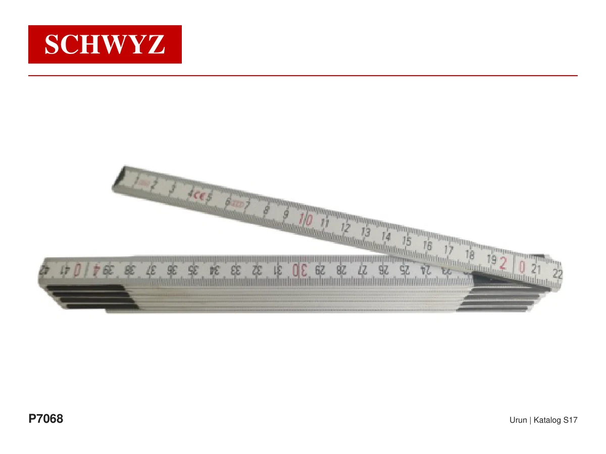 SCHWYZ P7068-212 Düz Mastar, Merkez Gönyesi, Çelik ve Katlanır Cetvel