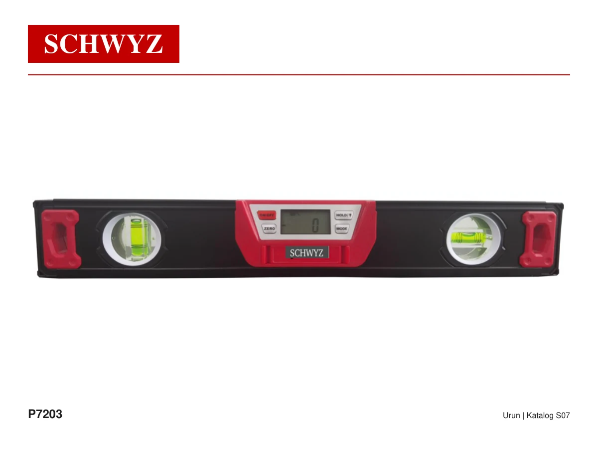 SCHWYZ P7203-1200 Hassas Dijital Level, Dijital Angle Level ve Angle Finder