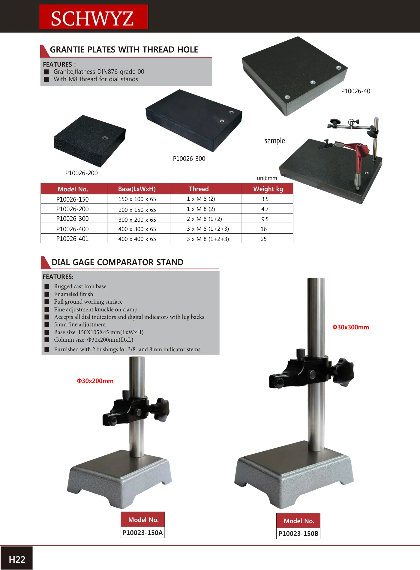 SCHWYZ P10026-400 teknik katalog sayfası