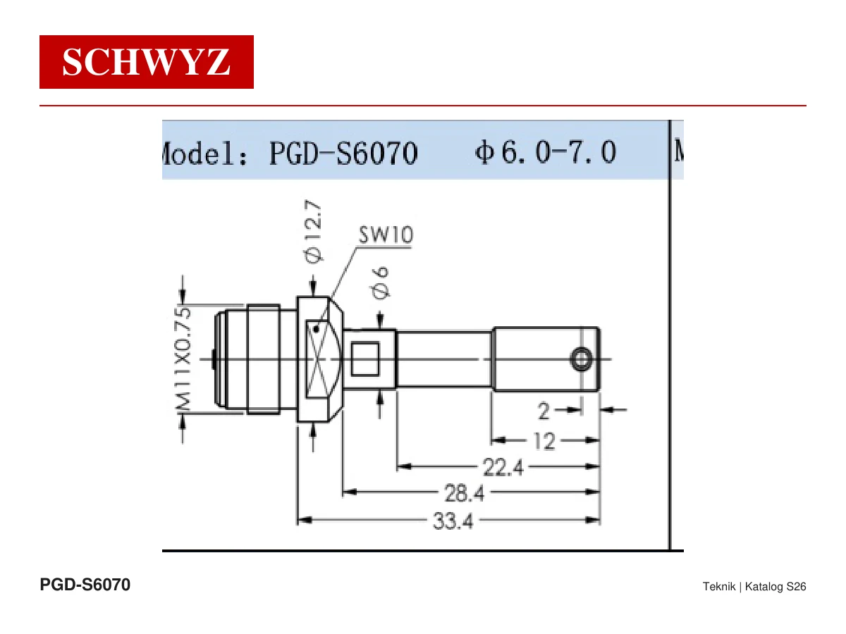 SCHWYZ PGD-S6070 teknik çizim