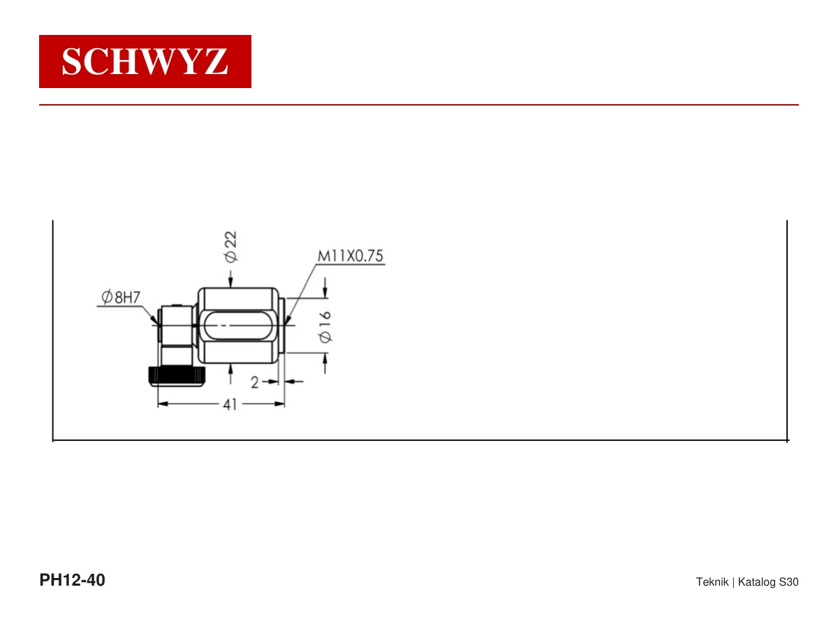 SCHWYZ PH12-40 ID Bore Gauge Çok Kısa Tutucu