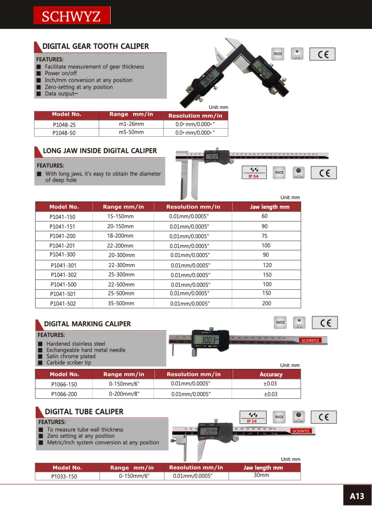 SCHWYZ P1041-502 kaynak katalog teknik sayfası 14