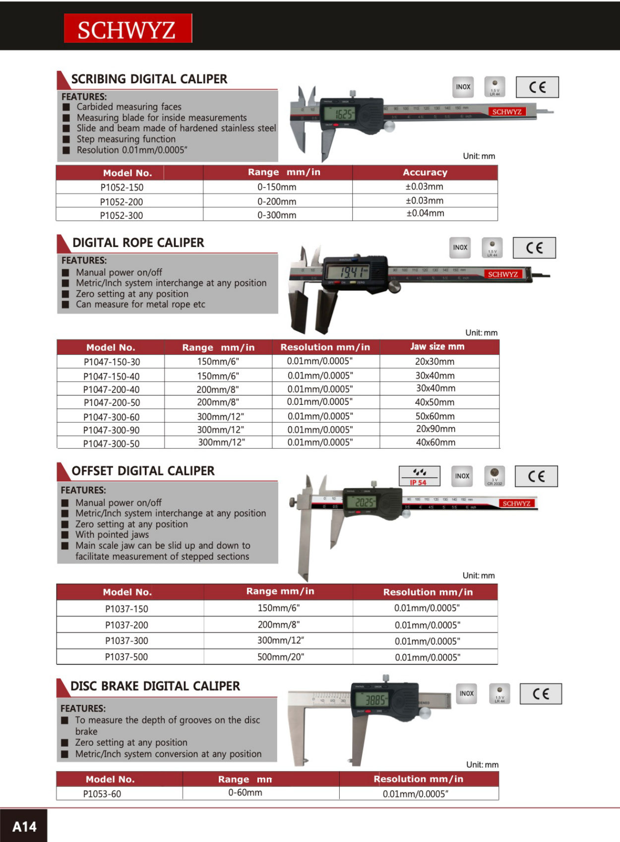 SCHWYZ P1047-200-50 kaynak katalog teknik sayfası 15