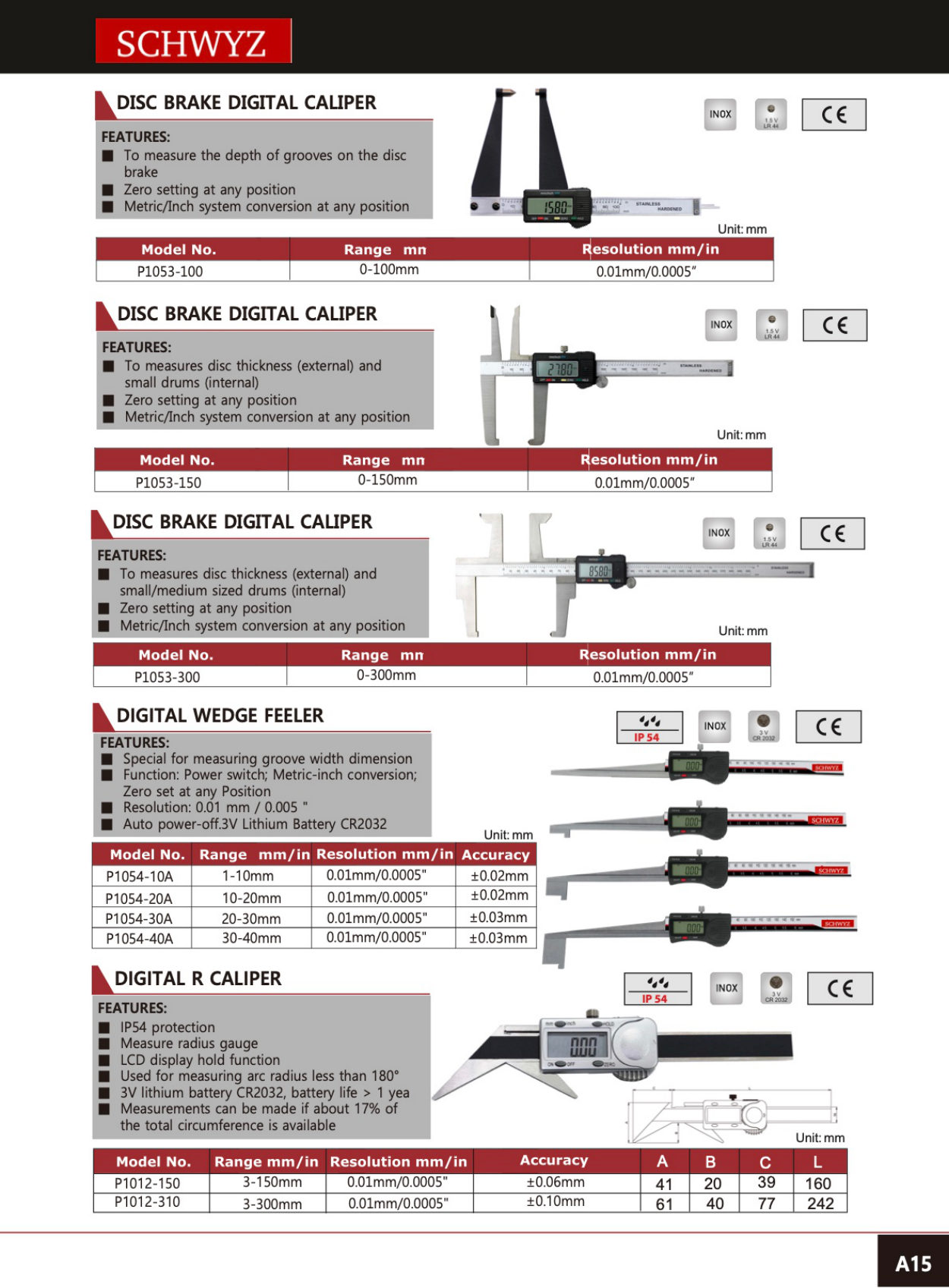 SCHWYZ P1053-100 kaynak katalog teknik sayfası 16