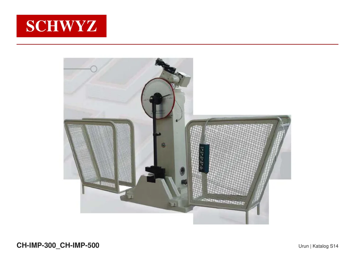 SCHWYZ CH/IMP-500 Yarı Otomatik Metal Charpy Sarkaç Darbe Test Cihazı