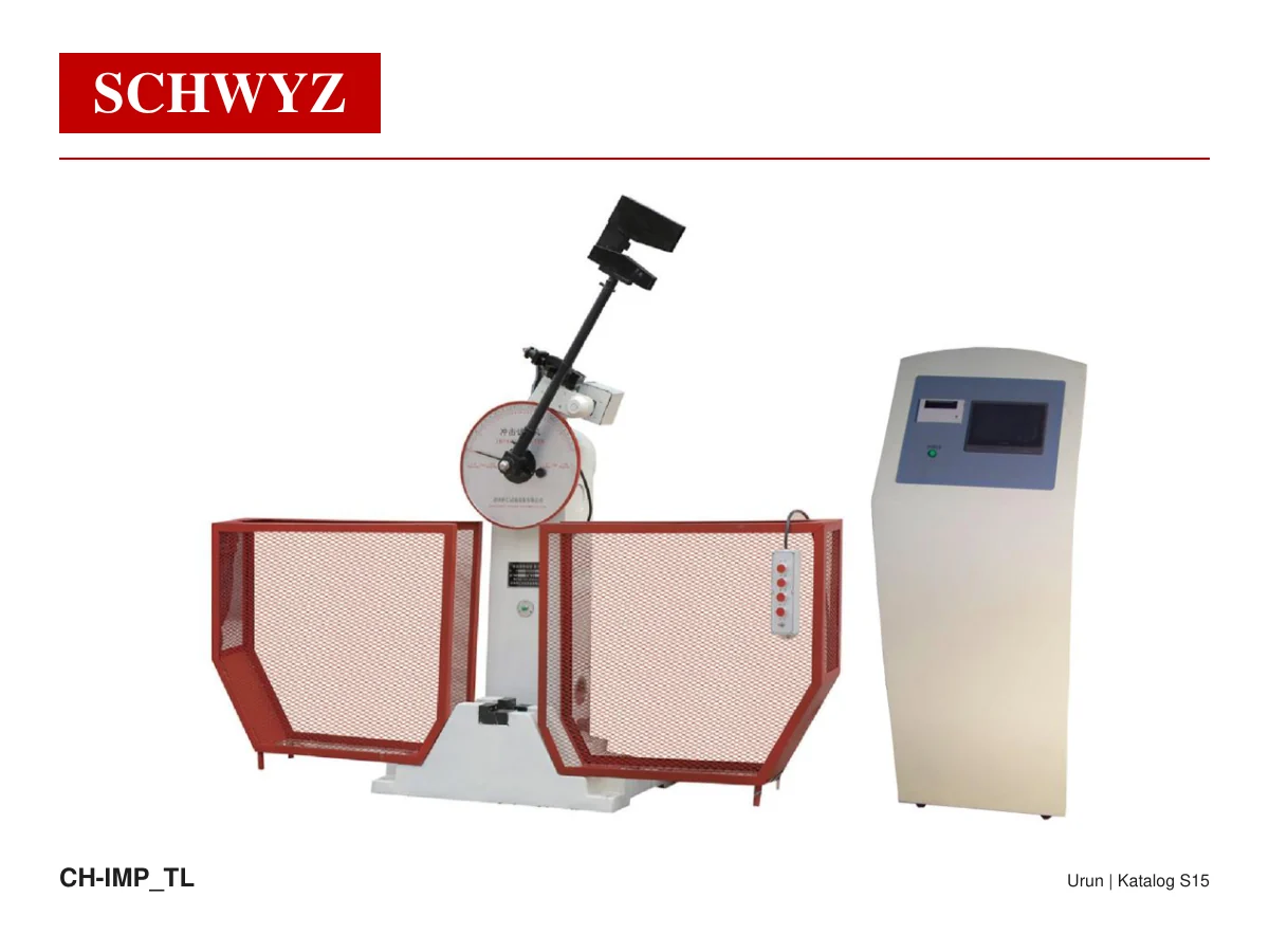 SCHWYZ CH/IMP-300TL LCD Kontrollü Yarı Otomatik Metal Charpy Darbe Test Cihazı