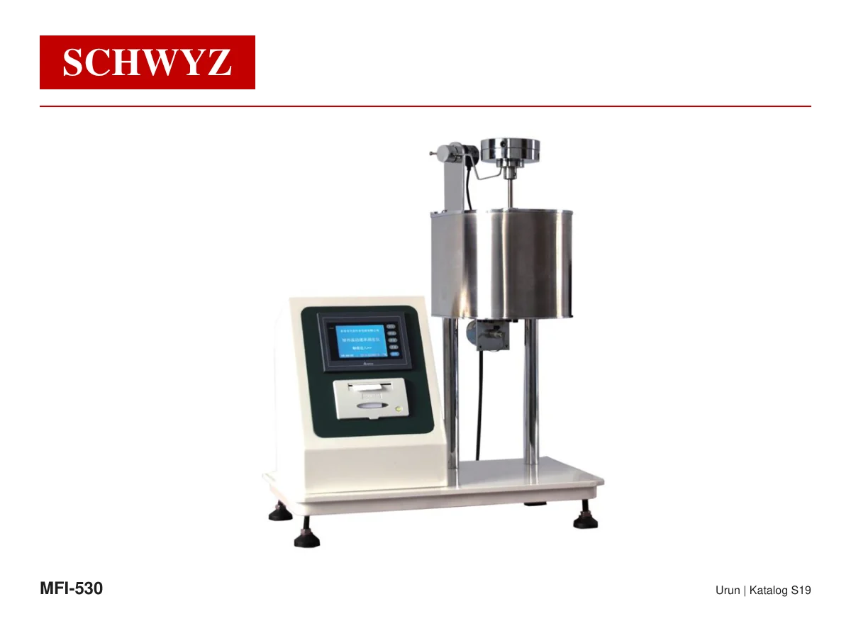 SCHWYZ MFI-530 PLC Kontrollü Erime Akış İndeksi Cihazı